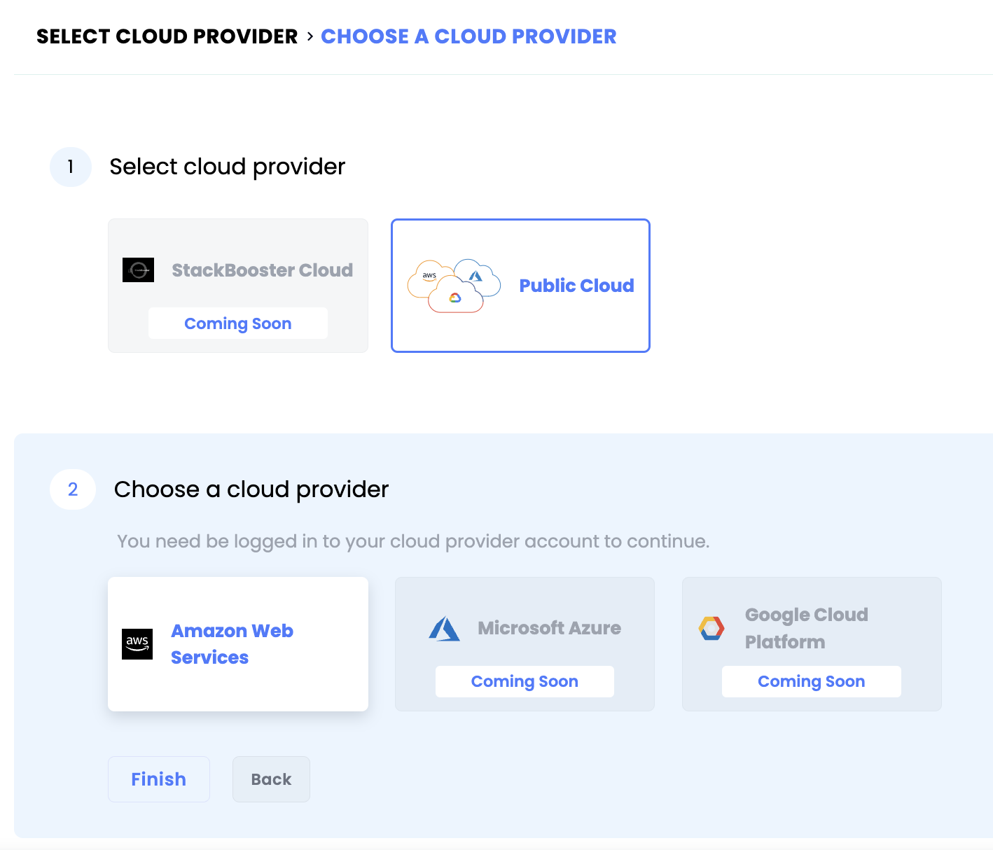 Choose Cloud Provider